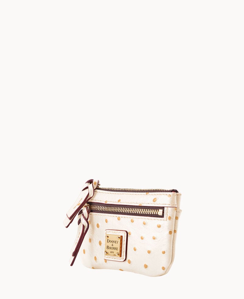Dooney Ostrich Small Coin Case Bone ID-UKIeo3cx