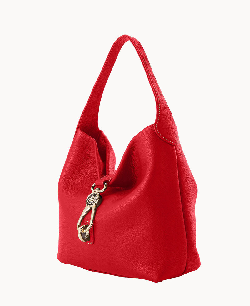 Dooney Pebble Grain Small Logo Lock Sac Red ID-Vksk6fO1