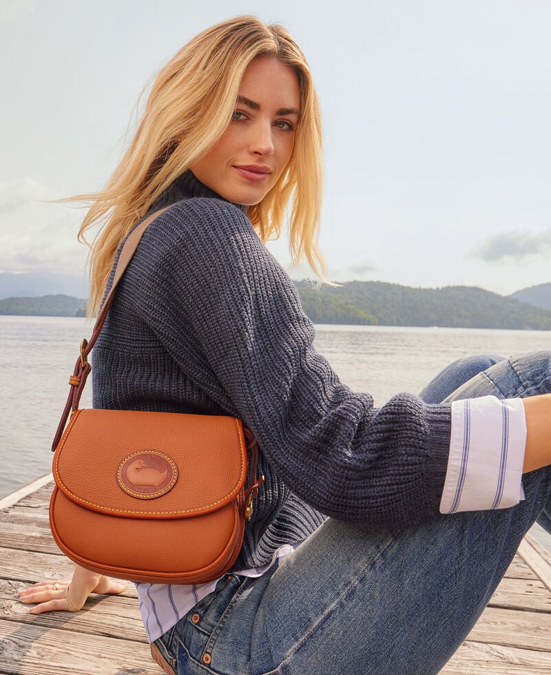Dooney All Weather Leather 3.0 Saddle Crossbody 20 Caramel ID-YEnCi4CJ