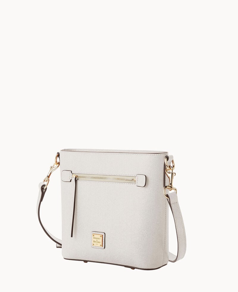 Dooney Saffiano Small Zip Crossbody Ecru ID-b5Su7m2P