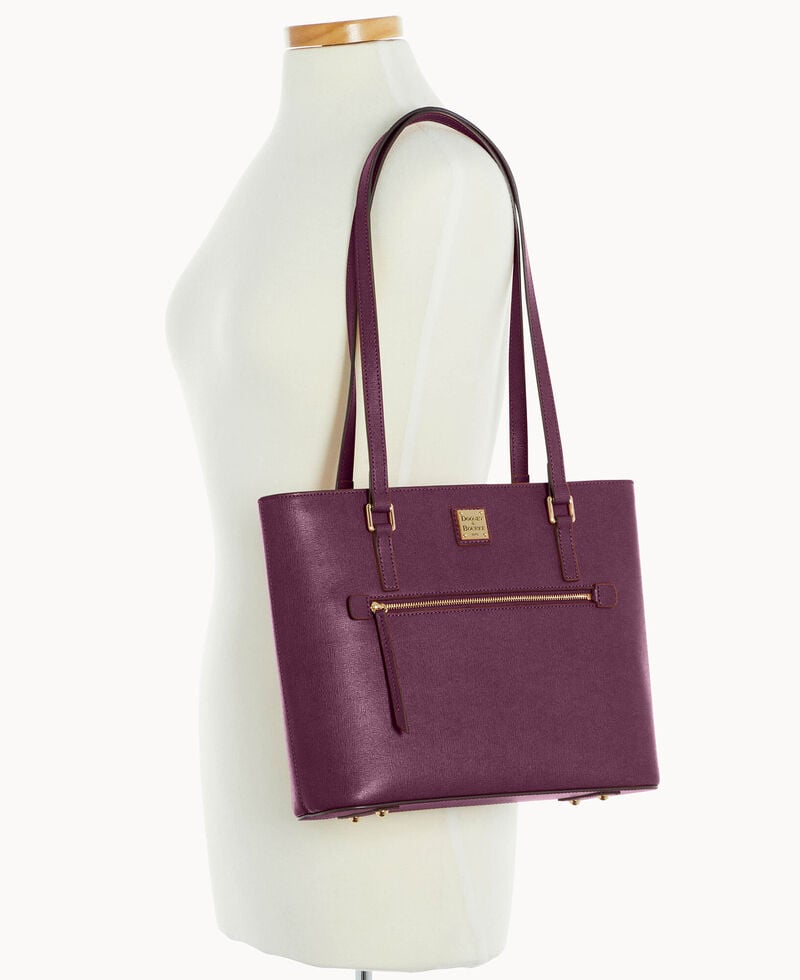 Dooney Saffiano Shopper Plum Wine ID-c18GkktX