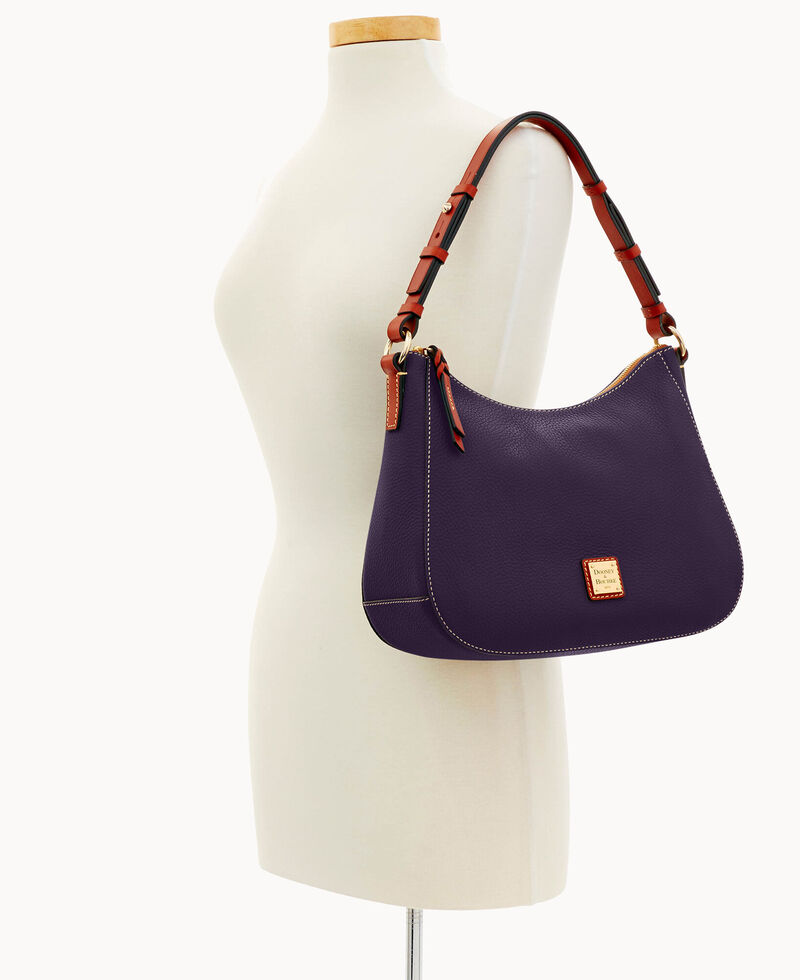 Dooney Pebble Grain Kiley Hobo Plum Wine ID-fAK4RPUN