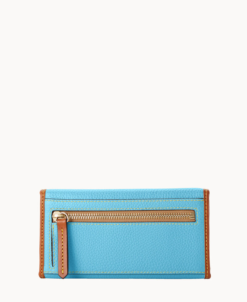 Dooney Pebble Grain Continental Clutch Sky Blue ID-hz524kFJ