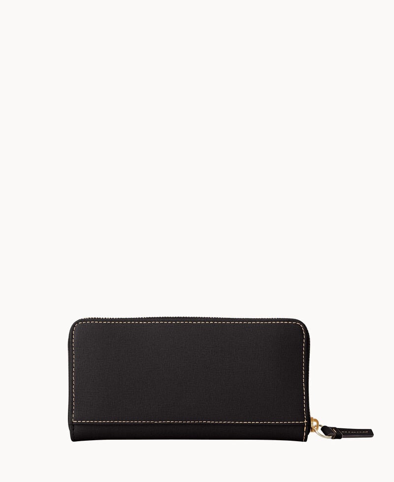 Dooney Saffiano Large Zip Around Black Black ID-jpEwzr4a