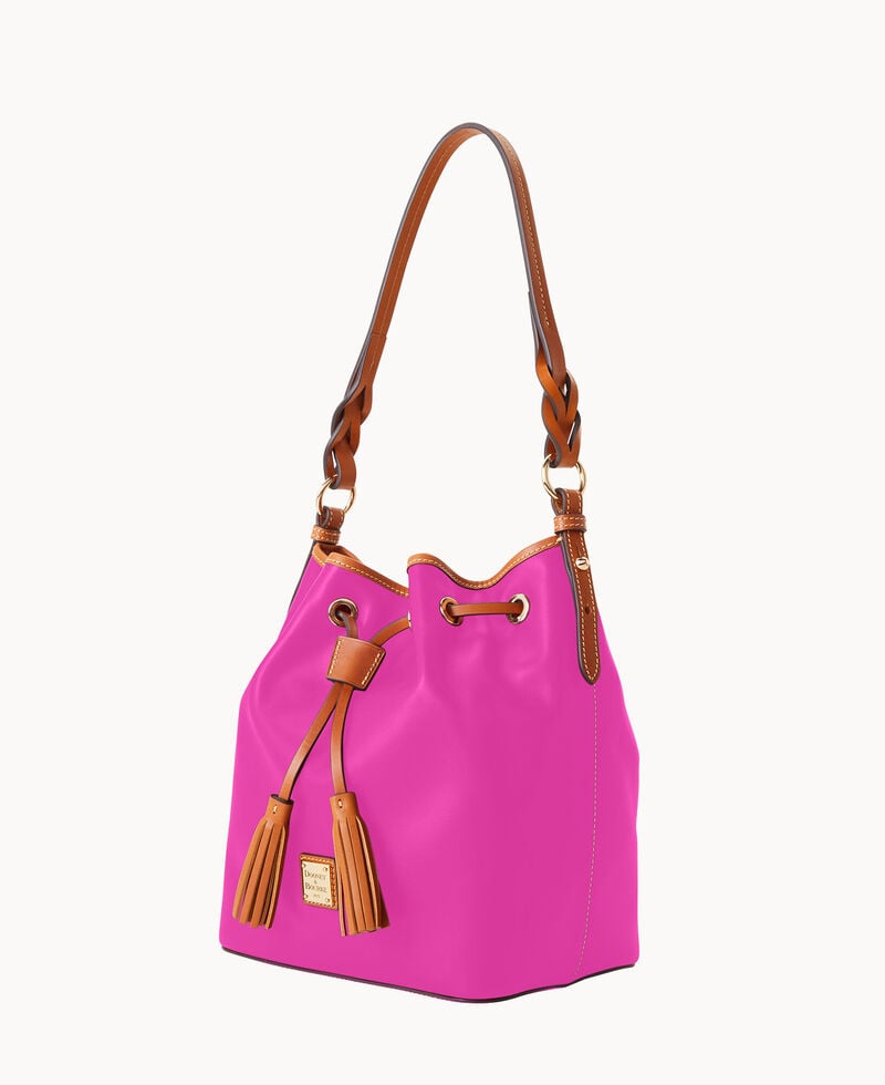 Dooney Wexford Leather Tasha Drawstring Magenta ID-kMVe4v5L