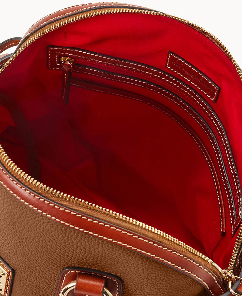 Dooney Pebble Grain Domed Satchel Bark ID-lKrto1ZX