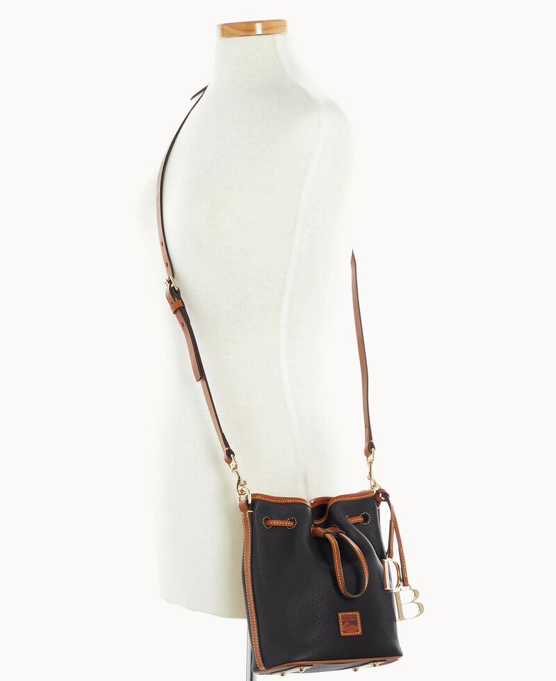 Dooney Pebble Grain Small Drawstring Black ID-mXxftiW9
