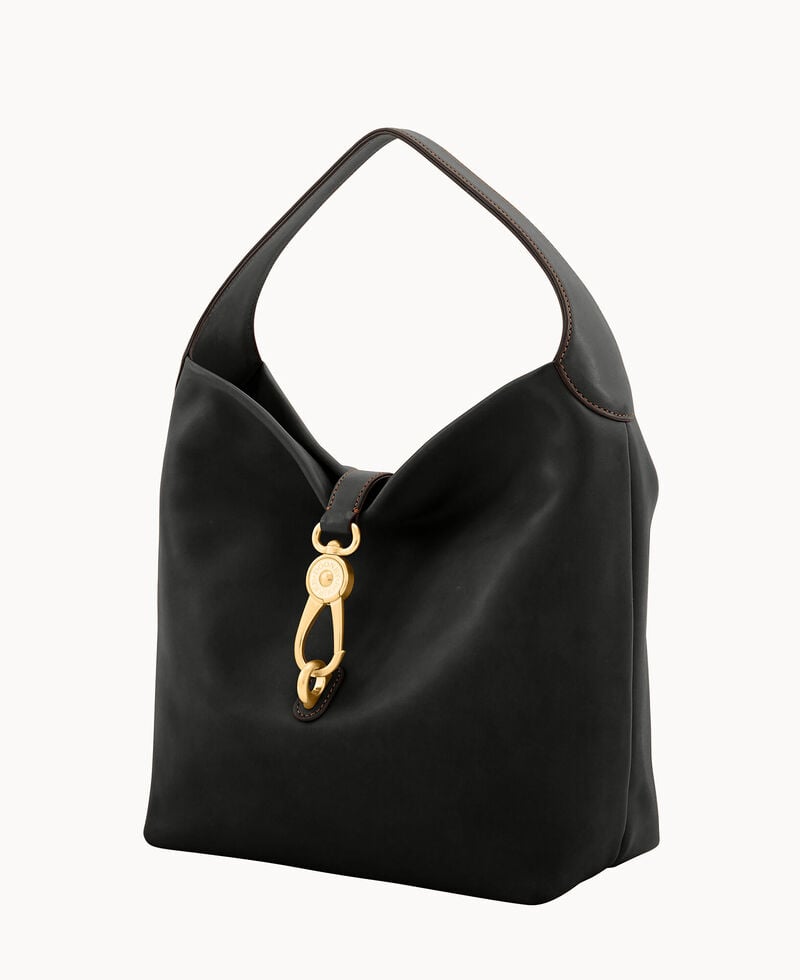 Dooney Florentine Logo Lock Shoulder Bag Black Black ID-mj6gHNLH