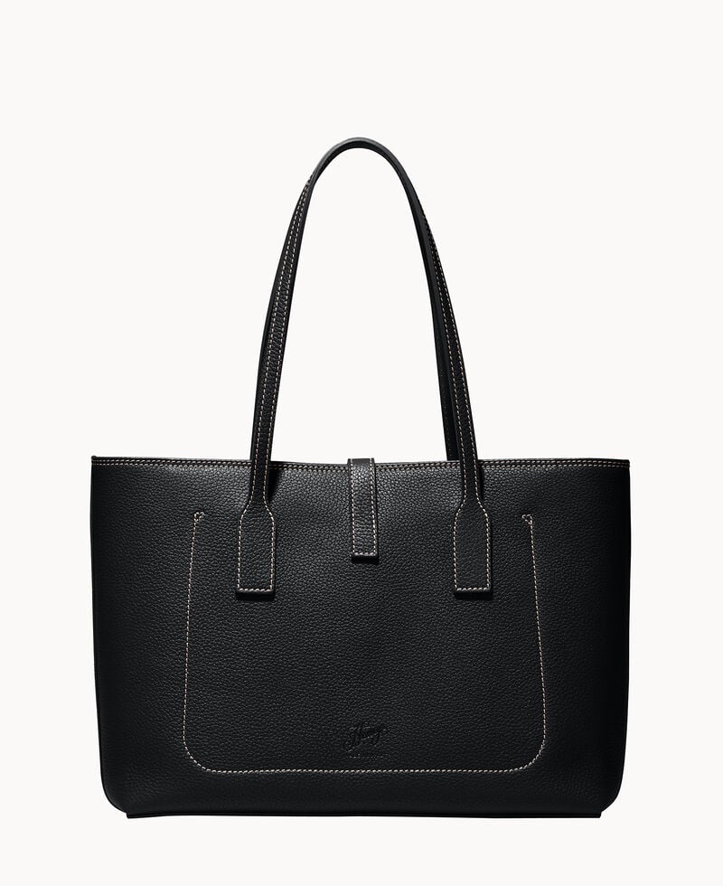 Dooney Henrys Zip Top Tote Black ID-qbHflevZ