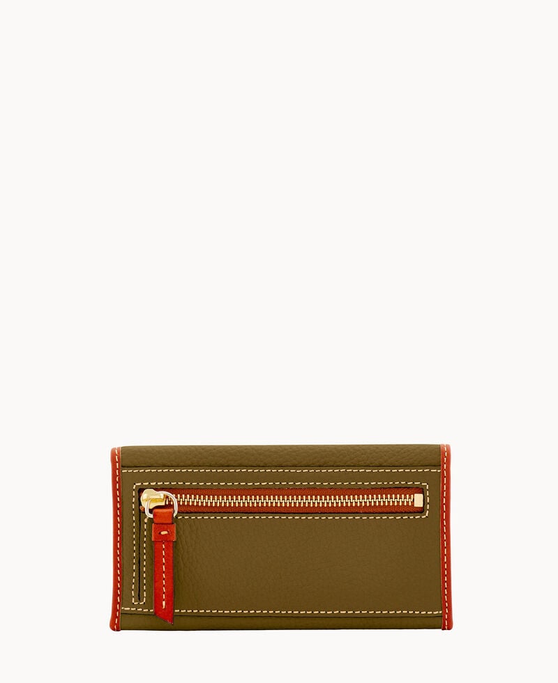 Dooney Pebble Grain Continental Clutch Olive ID-qnt5fruD
