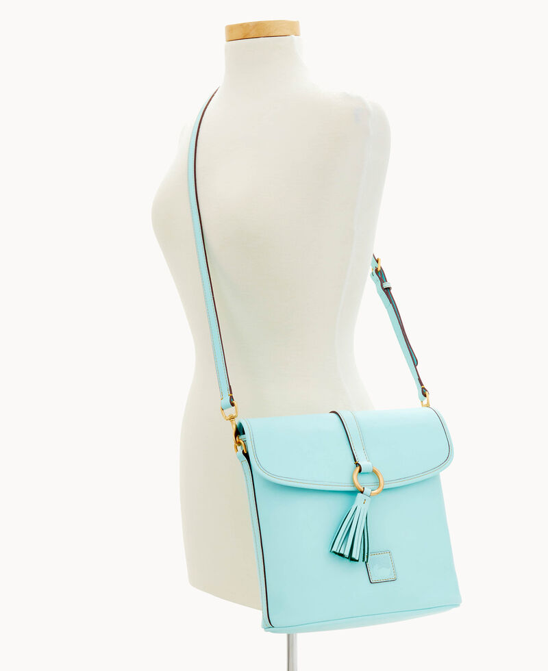 Dooney Florentine Large Dottie Crossbody Pale Blue ID-rlSQYxuy
