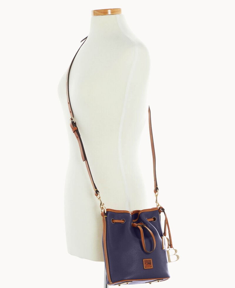 Dooney Pebble Grain Small Drawstring Midnight Blue ID-wtX9GgmN