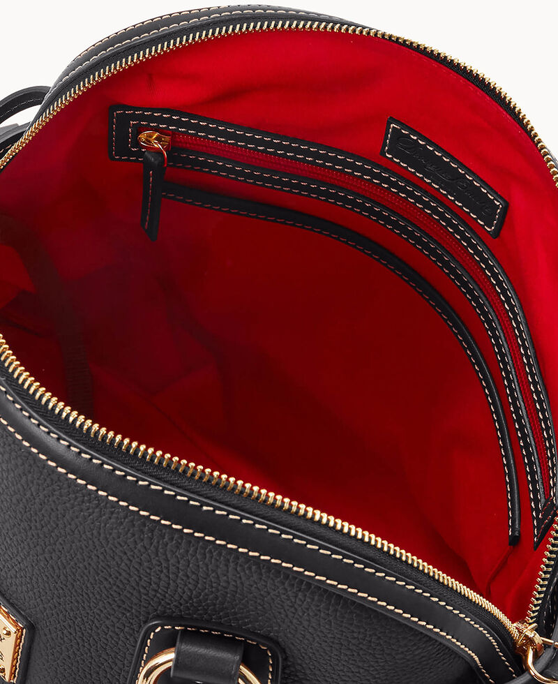 Dooney Pebble Grain Domed Satchel Black Black ID-y8PaWGS9