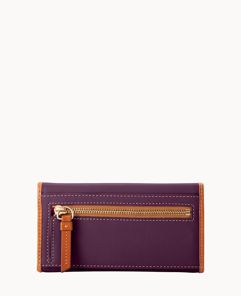 Dooney Wexford Leather Continental Clutch Plum Wine ID-ySiwigB6